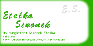 etelka simonek business card
